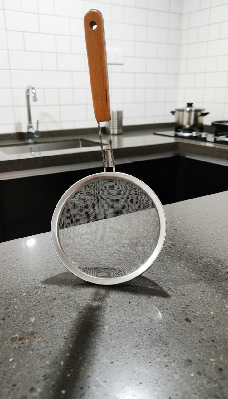 Mesh Strainer With Wooden Handle: